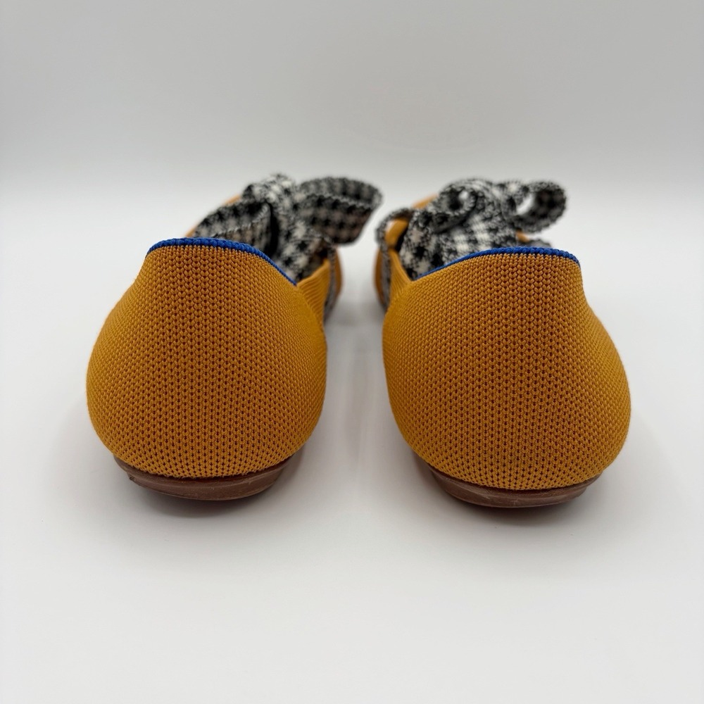 Rothy's The Mary Jane Golden Gingham Yellow Houndstooth Bow Flat Size 9.5 - Picture 6 of 7